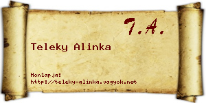 Teleky Alinka névjegykártya